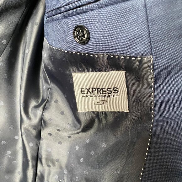 Express Photographer Men's Navy Blue Suit - Complete Set - 40R/33×32 - Picture 3 of 5